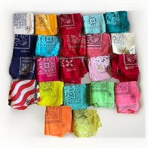 Lote De 22 Bandana De Colección Hecha En EE. UU. Color Rápido París Colores Cachemira Colores - Imagen 1 de 8