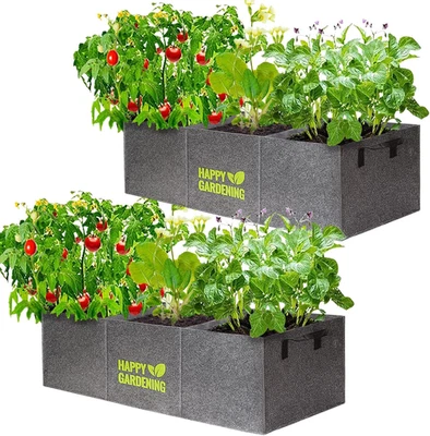 Fabric Grow Bags, 2-Pack Raised Garden Bed with Handle for Vegetable Herbs Garde - Image 1 of 4