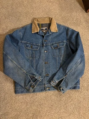 Vtg Mustang Stormrider Denim Blanket Lined Western Jacket XL Size 46 Tall Canada - Image 1 of 4