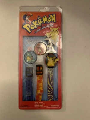 RELOJ DIGITAL POKEMON PIKACHU MIX AND MATCH 1999 NUEVO EN PAQUETE Foto 1 de 3