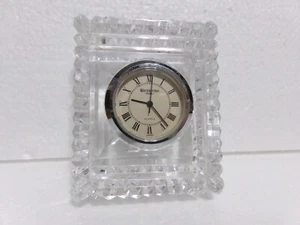 Waterford Crystal Miniature Desk Clock Silver Tone Japan Movement - Picture 1 of 10