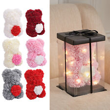 25cm Rose Bear Foam Flower LED Light Lovely Teddy Box Birthday Valentine Gift