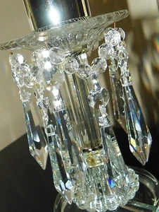 10 Asfour 401-63mm 30% Lead Crystal Chand Prism Drops Pendants w/Bead Tops-Slv - Picture 1 of 11