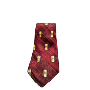 ROBERT TALBOTT Studio Krawatte Herren Seide XL USA Geometrisch Rot/Gold Anzug 59" Vintage - Bild 1 von 5