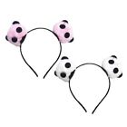 2 Pcs Child Headdress for Party Panda Headband Ear Hair Hoop