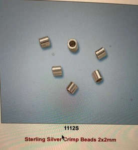 10 STERLING SILVER CRIMPS 2X2MM - Picture 1 of 1
