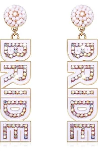 Orecchini Sposa Strass Matrimonio San Valentino Strass da Donna, SPOSA Ipoallergenici - Foto 1 di 10