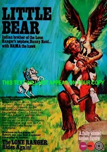 LONE RANGER MARX TOYS LITTLE BEAR A5 NEW FANTASY SHOP / COUNTER POSTER DISPLAY - Picture 1 of 13