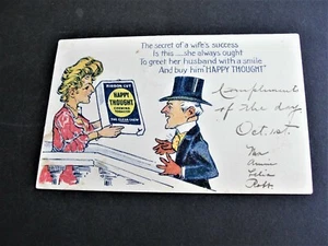 Postal cómic con matasellos de The Secret of Wife's Success-Ben Franklin 1 centavo-1906. - Imagen 1 de 8