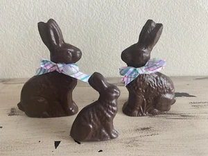 3 Faux Chocolate Easter Bunny Spring Decor - Picture 1 of 2