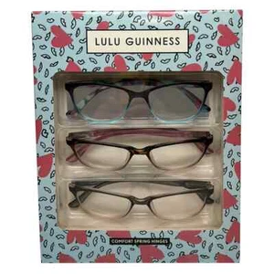 Lulu Guinness 3er Pack Damen Lesebrille Rosa, Blau, Schildpatt +1,50 NEU IM KARTON - Bild 1 von 2