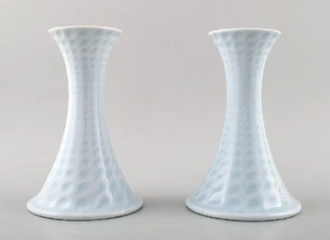 Royal Copenhagen porcelain pair of candlesticks by Axel Salto. - Picture 1 of 5
