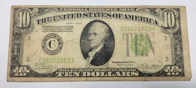 1928 B $10 FRN Ten Dollar Federal Reserve REDEEMABLE IN GOLD Philadelphia *J766 - Image 1 of 2