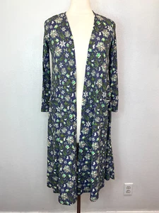 Neu mit Etikett LuLaRoe Sarah wunderschöner mehrfarbiger Staubtuch-Cardigan Blumenmuster Vögel Größe XS - Bild 1 von 8