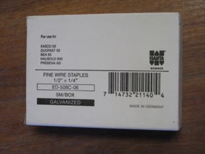 NEW Fasco Galvanized ED-508C-06 20 Gauge Staples. 5000/Box 1/2" X 1/4" (3 BOXES) - Picture 1 of 1