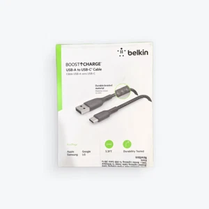 Belkin BoostCharge Braided Lightning Cable - 3.3ft/1M - MFi Certified Apple iPho - Picture 1 of 2