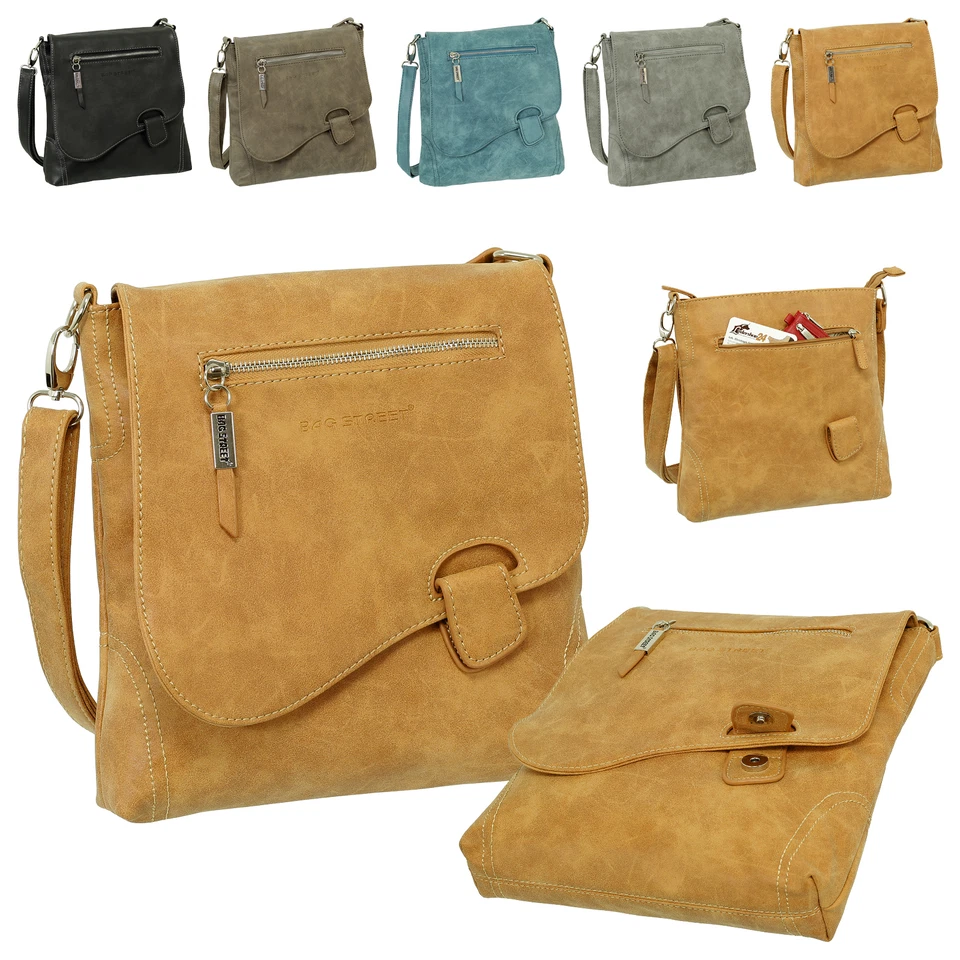 Luxus Damen Umhängetasche Schultertasche Handtasche Used-Look Leder Optik 3421 - Bild 1 von 1