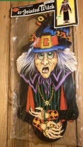 Vintage Beistle Halloween Decoration Jointed Witch 40" New & Sealed 1980s - Picture 1 of 6