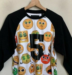 Maxi Milian New York Big Kids Black Shirt Emoji Pullover Long Sleeve Size XL/20 - Picture 1 of 4