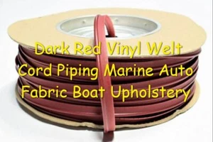 Auto Pro Welt Cord Piping Extruded Trim Outdoor UV Upholstery Vinyl DARK RED BTY - Picture 1 of 1