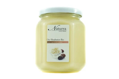 Sheabutter Bio 480g unraffiniert Glas Naturra native premium Rohware Bodybutter - Bild 1 von 4