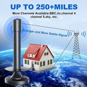 TV Antenna Portable Digital For Freeview Aerial Ariel Caravan Indoor 250Mile - Picture 1 of 10
