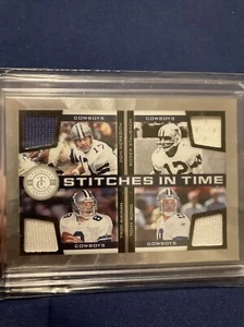 2011 Certified MEREDITH AIKMAN STAUBACH ROMO Stitches in Time 26/150 quad jersey - Bild 1 von 4