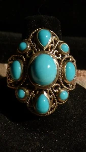 ATGW 2.97CTS SAMUEL B SLEEPING BEAUTY TURQUOISE RING STERLING SILVER SZ 8 LE 65 - Bild 1 von 7