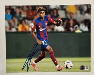 LAMINA YAMAL FIRMATA BARCELLONA FC 8X10 FOTO BAS BECKETT - Foto 1 di 2
