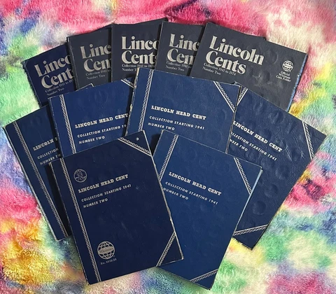 COMPLETE 1941-1958 P-D-S LINCOLN CENT SET (51 COINS) IN WHITMAN FOLDER    #253 Cover