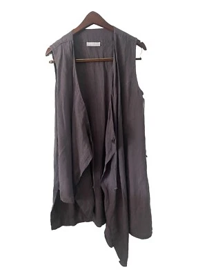 Cárdigan Suéter Bryn Walker Para Mujer Talla M Gris Lino Sin Mangas Frontal Corbata Frontal Foto 1 de 4