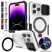 For iPhone 15 Pro Max 14 13 12 11 Shockproof Magnetic Mag Safe Ring Stand Case 