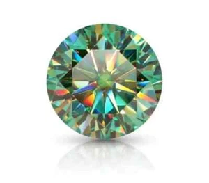 2Ct Fancy Green VVS1 Loose Diamond Round Cut Premium Quality Gemstone 8.50 MM - Picture 1 of 10