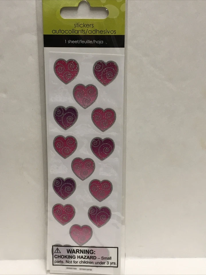 lote de 2 pegatinas/autocollantes Sandylion Adhesivos Corazón Medio Brillante # 3552 Foto 1 de 1