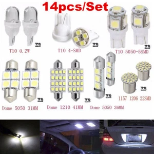 T10 LED Light Car Bulb 14 PCS Auto Lamp For Interior Dome Map Set Inside White - Picture 1 of 16