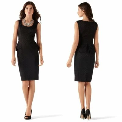 Vestido WHBM Casa Blanca Mercado Negro 4 Vainas Ajuste Cóctel Cena Funda Ajustada Foto 1 de 4