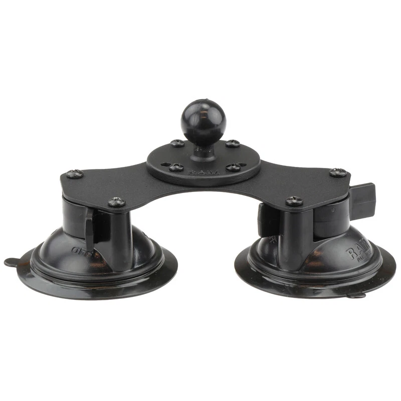 RAM Mount Double Suction Cup Base with Round 1 inch Ball Base - RAM-B-189B-202U - Image 1 of 1