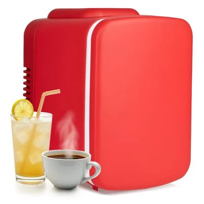 Mini Fridge 4 Liter/6 Can Portable Warmer and Cooler Black/Pink/Red/White - Image 1 of 4
