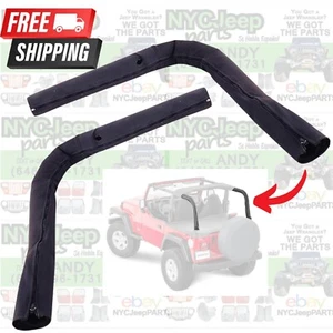 Jeep TJ Wrangler Rear Left & Right Roll Bar Pad Cover Rollbar Covers Pair 97-02 - Picture 1 of 24