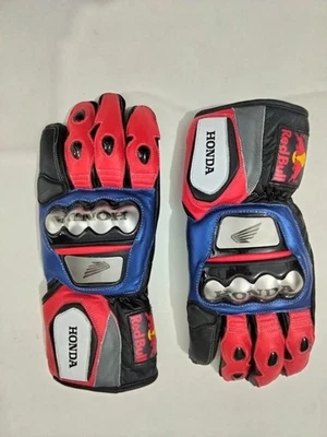 Motorbike Cowhide Leather Gloves MOTOGP Motorcycle Biker Leather Racing Gloves - Image 1 of 3