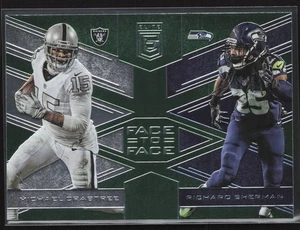 2017 Donruss Elite #1 Richard Sherman / Michael Crabtree Face to Face Green - Picture 1 of 2