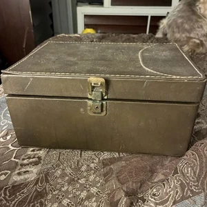 Vintage Lederbox 13x9x7 S3 - Bild 1 von 4