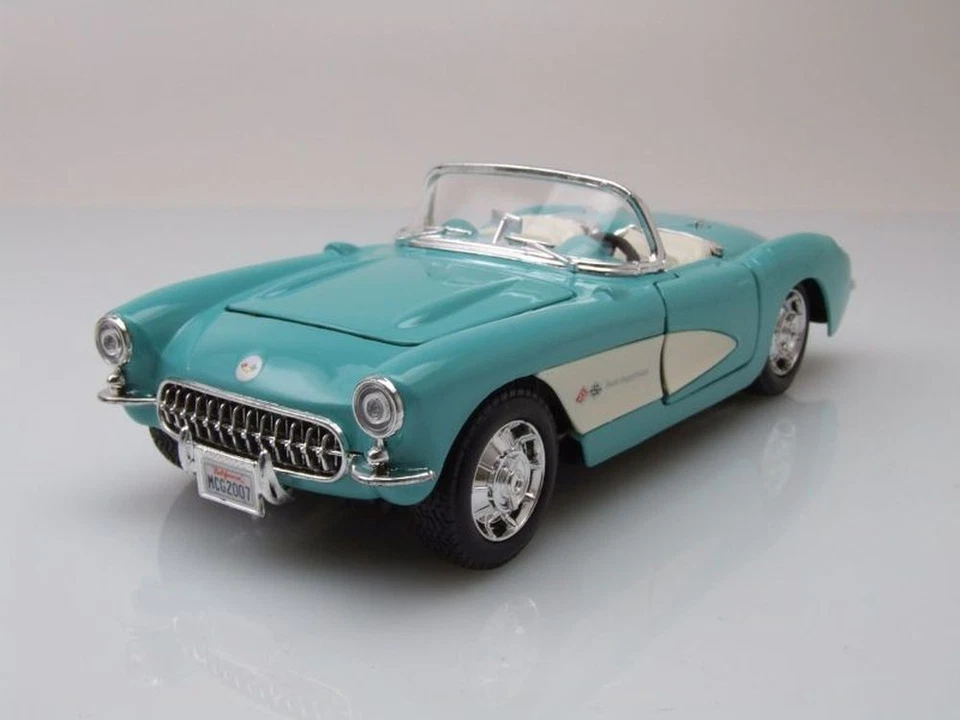 Chevrolet Corvette Cabrio C1 1957 Turquesa Coche a Escala 1:24 Maisto - Imagen 1 de 4