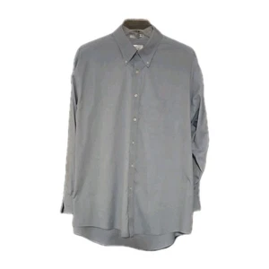 Enro Shirt Mens Size 17 1/2 34/35 Blue 80s 2Ply Non-iron Pinpoint Combed Cotton - Picture 1 of 9