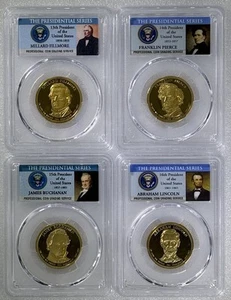2010 S Presidential Dollar Set PCGS PR69DCAM Fillmore Pierce Buchanan Lincoln - Picture 1 of 2