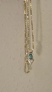 Goldkette Halskette 585er Gold Diamant Smaragd - Bild 1 von 12