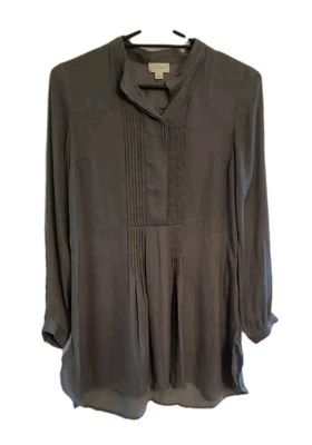 Women's Witchery Long Sleeve Khaki Shirt Dress Flowy Silky Size 6 - image 1 of 4