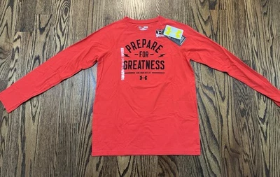 NUEVA Camisa Under Armour Niños Roja Manga Larga Calce Suelto HeatGear - Juvenil Grande Foto 1 de 2