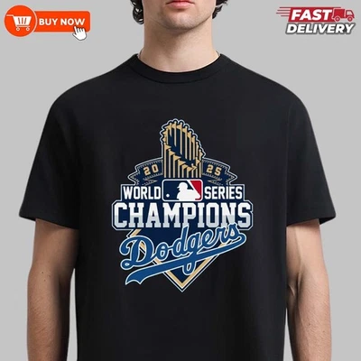 Los Angeles Dodgers Champions 2025 Back 2 Back TShirt - Full Color, Full Size - Image 1 of 4