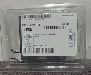 Corning EDGE MTP Panel w/ 2 Aqua MM Adapters EDGE-CP24-E3 NEW/SEALED Ships FREE - Picture 1 of 5
